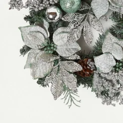 Homescapes Mint Green & Silver Christmas Wreath 5 Homescapes Mint Green & Silver Christmas Wreath -Deals Christmas Decor Store homescapes mint green silver christmas wreath5056280723233 02c MP