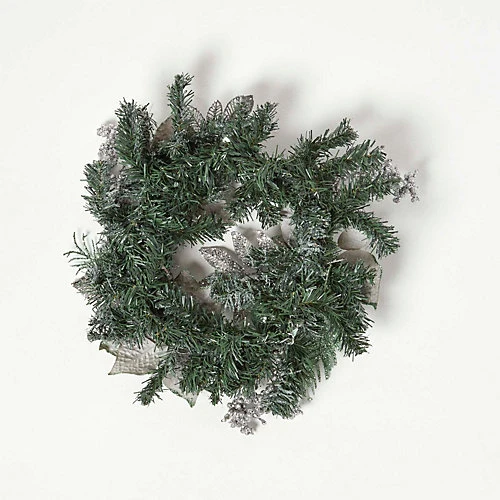 Homescapes Mint Green & Silver Christmas Wreath 4 Homescapes Mint Green & Silver Christmas Wreath - Image 4
