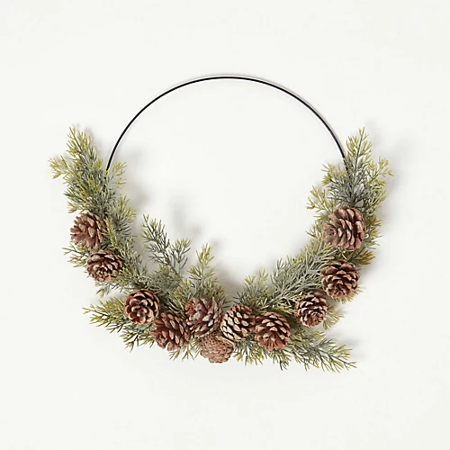Homescapes Pinecone & Green Fir Wire Christmas Wreath 1 Homescapes Pinecone & Green Fir Wire Christmas Wreath