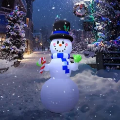 Inflatable Christmas Decoration - Giant Snowman With LED Lights - 2.4m (7ft 11) -Deals Christmas Decor Store inflatable christmas decoration giant snowman with led lights 2 4m 7ft 11 5031300090236 03c MP