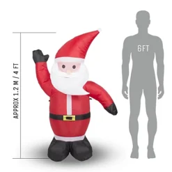 Inflatable Christmas Decoration - Waving Santa - 1.2m (4ft)