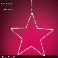 Large 58cm Christmas Star With Metal Frame And 175 LED Warm White Lights Hanging Window Or Wall Decoration. 3 Large 58cm Christmas Star With Metal Frame And 175 LED Warm White Lights Hanging Window Or Wall Decoration. -Deals Christmas Decor Store large 58cm christmas star with metal frame and 175 led warm white lights hanging window or wall decoration 8720093259452 02c MP