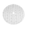 Large Christmas Tree Skirt White Silver Snowflakes Faux Fur Tree Trim Mat 110cm