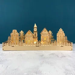 LED Annecy Wooden Christmas Village -Deals Christmas Decor Store led annecy wooden christmas village5060575105987 03c MP