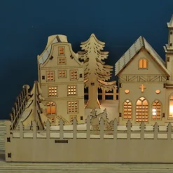 LED Annecy Wooden Christmas Village -Deals Christmas Decor Store led annecy wooden christmas village5060575105987 04c MP