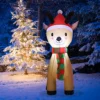 Livingandhome 120CM Inflatable Elk Christmas Yard Decoration With LED