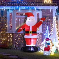 Livingandhome 120CM Inflatable Santa Claus Christmas Yard Decoration With LED