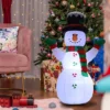 Livingandhome 120CM Inflatable Snowman Christmas Yard Decoration With LED
