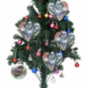 Livingandhome 12Pcs Heart Pearlescent Glass Hanging Christmas Baubles Ornaments