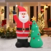 Livingandhome 150 Cm Christmas Inflatable Decoration LED Blow Up Santa Claus Outdoor Xmas Decor