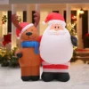 Livingandhome 150 Cm LED Christmas Inflatable Decoration Blow Up Santa Claus And Reindeer Outdoor Xmas Decor