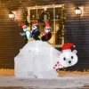 Livingandhome 180 Cm LED Christmas Inflatable Decoration Outdoor Xmas Decor Blow Up Polar Bear Penguin