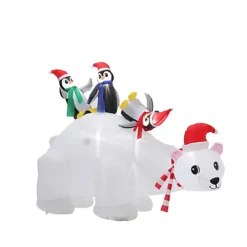 Livingandhome 180 Cm LED Christmas Inflatable Decoration Outdoor Xmas Decor Blow Up Polar Bear Penguin -Deals Christmas Decor Store livingandhome 180 cm led christmas inflatable decoration outdoor xmas decor blow up polar bear penguin0735940291088 03c MP