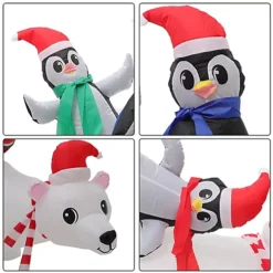 Livingandhome 180 Cm LED Christmas Inflatable Decoration Outdoor Xmas Decor Blow Up Polar Bear Penguin -Deals Christmas Decor Store livingandhome 180 cm led christmas inflatable decoration outdoor xmas decor blow up polar bear penguin0735940291088 04c MP