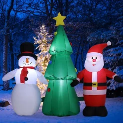 Livingandhome 180CM Inflatable Santa Claus Snowman Christmas Tree Yard Decoration With LED -Deals Christmas Decor Store livingandhome 180cm inflatable santa claus snowman christmas tree yard decoration with led0735940264112 03c MP