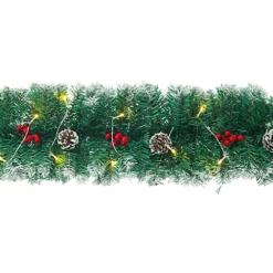 Livingandhome 2.7 M Pine Cones Berries Christmas Garland With LED Lights -Deals Christmas Decor Store livingandhome 2 7 m pine cones berries christmas garland with led lights0735940277198 04c MP