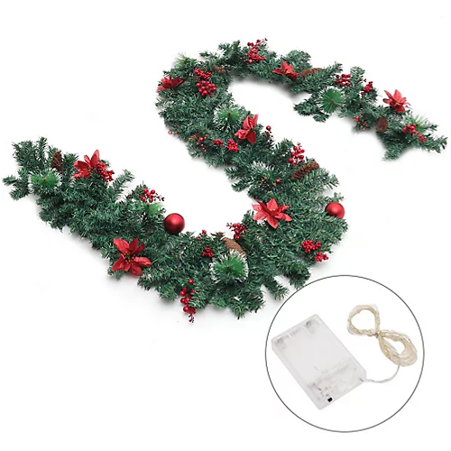 Livingandhome 2.7m LED Light String Berry Ball Flower Garland Christmas Decor 4 Livingandhome 2.7m LED Light String Berry Ball Flower Garland Christmas Decor - Image 4