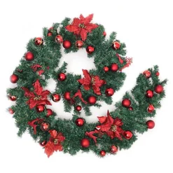 Livingandhome 2.7m Red Berry Ball Flower Christmas Garland Home Decor With LED Light String -Deals Christmas Decor Store livingandhome 2 7m red berry ball flower christmas garland home decor with led light string0735940255134 04c MP