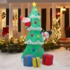 Livingandhome 210 Cm LED Blow Up Christmas Tree Inflatable Decoration Outdoor Xmas Decor