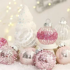 Livingandhome 25Pcs Pink Christmas Ball Ornament Xmas Decoration Set 5 Livingandhome 25Pcs Pink Christmas Ball Ornament Xmas Decoration Set -Deals Christmas Decor Store livingandhome 25pcs pink christmas ball ornament xmas decoration set0735940252102 02c MP