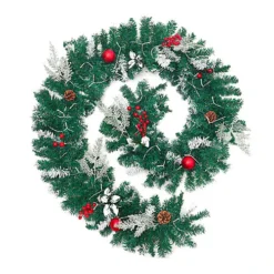 Livingandhome 270 Cm Light Up Artificial Christmas Garland With Pine Cones Berries Decor 7 Livingandhome 270 Cm Light Up Artificial Christmas Garland With Pine Cones Berries Decor -Deals Christmas Decor Store livingandhome 270 cm light up artificial christmas garland with pine cones berries decor0735940277259 04c MP