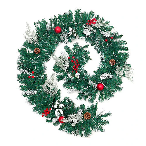 Livingandhome 270 Cm Light Up Artificial Christmas Garland With Pine Cones Berries Decor 4 Livingandhome 270 Cm Light Up Artificial Christmas Garland With Pine Cones Berries Decor - Image 4