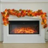 Livingandhome 2m Artificial Maple Leaf Autumn Christmas Garland With 5m LED Light