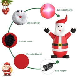 Livingandhome 3.6ft Inflatable Santa Claus Christmas Yard Decoration With LED -Deals Christmas Decor Store livingandhome 3 6ft inflatable santa claus christmas yard decoration with led0735940264327 03c MP
