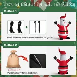 Livingandhome 3.6ft Inflatable Santa Claus Christmas Yard Decoration With LED -Deals Christmas Decor Store livingandhome 3 6ft inflatable santa claus christmas yard decoration with led0735940264327 04c MP