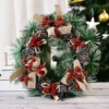Livingandhome 32 Cm Pine Cones Berries Christmas Wreath Xmas Ornaments
