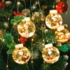 Livingandhome 3M LED Lights Sucker Christmas Ornament Decorative Hanging Ball