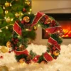Livingandhome 40CM Christmas Wreath Festival Decorative With 3M Light String