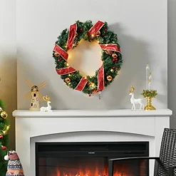 Livingandhome 40CM Christmas Wreath Festival Decorative With 3M Light String 6 Livingandhome 40CM Christmas Wreath Festival Decorative With 3M Light String -Deals Christmas Decor Store livingandhome 40cm christmas wreath festival decorative with 3m light string0735940286473 03c MP