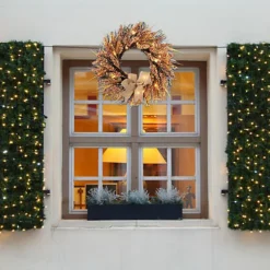 Livingandhome 50CM Autumn Wheat Christmas Wreath Harvest Festival Decor With Light -Deals Christmas Decor Store livingandhome 50cm autumn wheat christmas wreath harvest festival decor with light0735940258487 02c MP
