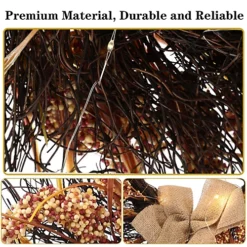 Livingandhome 50CM Autumn Wheat Christmas Wreath Harvest Festival Decor With Light -Deals Christmas Decor Store livingandhome 50cm autumn wheat christmas wreath harvest festival decor with light0735940258487 04c MP