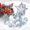 Livingandhome 58Pcs Shatterproof Christmas Decoration Ornament Set Xmas Baubles Hanging Balls Decor With Tree Topper Star