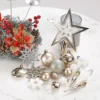 Livingandhome 58Pcs Shatterproof Christmas Tree Baubles Xmas Hanging Ornament Decoration Set With Snowflake Tree Topper Star