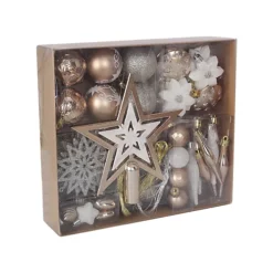 Livingandhome 58Pcs Shatterproof Christmas Tree Baubles Xmas Hanging Ornament Decoration Set With Snowflake Tree Topper Star -Deals Christmas Decor Store livingandhome 58pcs shatterproof christmas tree baubles xmas hanging ornament decoration set with snowflake tree topper star0735940246033 02c MP