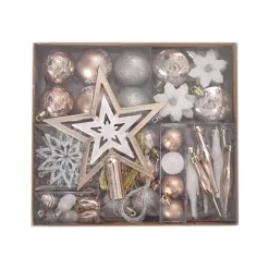 Livingandhome 58Pcs Shatterproof Christmas Tree Baubles Xmas Hanging Ornament Decoration Set With Snowflake Tree Topper Star -Deals Christmas Decor Store livingandhome 58pcs shatterproof christmas tree baubles xmas hanging ornament decoration set with snowflake tree topper star0735940246033 03c MP