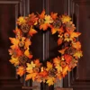 Livingandhome 60 Cm Artificial Maple Leaf Autumn Christmas Wreath Window Door Decoration