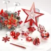 Livingandhome 80 Pcs Christmas Tree Baubles Xmas Hanging Ornament Balls Decoration Set With Xmas Tree Topper Star