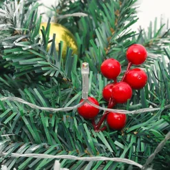 Livingandhome Artificial Gold Ball Berries Christmas Garland With LED Lights 270 Cm 7 Livingandhome Artificial Gold Ball Berries Christmas Garland With LED Lights 270 Cm -Deals Christmas Decor Store livingandhome artificial gold ball berries christmas garland with led lights 270 cm0735940277204 04c MP