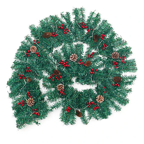 Livingandhome Artificial LED Warm White Light Christmas Garland 270cm 3 Livingandhome Artificial LED Warm White Light Christmas Garland 270cm - Image 3