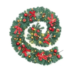 Livingandhome Artificial LED Warm White Light Christmas Garland 270cm 6 Livingandhome Artificial LED Warm White Light Christmas Garland 270cm -Deals Christmas Decor Store livingandhome artificial led warm white light christmas garland 270cm0735940277600 03c MP
