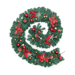 Livingandhome Artificial LED Warm White Light Christmas Garland 270cm 7 Livingandhome Artificial LED Warm White Light Christmas Garland 270cm -Deals Christmas Decor Store livingandhome artificial led warm white light christmas garland 270cm0735940277600 04c MP