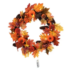 Livingandhome Artificial Maple Leaves Autumn Christmas Wreath With Lights 60 Cm -Deals Christmas Decor Store livingandhome artificial maple leaves autumn christmas wreath with lights 60 cm0735940255806 04c MP