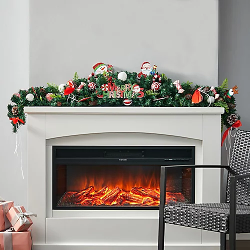 Livingandhome Artificial Merry Christmas Garland Home Decor With Assorted Ornaments 150 Cm 2 Livingandhome Artificial Merry Christmas Garland Home Decor With Assorted Ornaments 150 Cm - Image 2