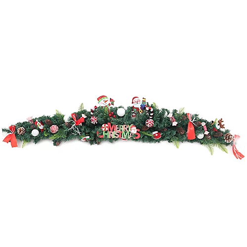 Livingandhome Artificial Merry Christmas Garland Home Decor With Assorted Ornaments 150 Cm 4 Livingandhome Artificial Merry Christmas Garland Home Decor With Assorted Ornaments 150 Cm - Image 4