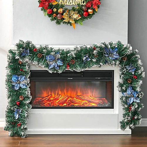 Livingandhome Artificial Pine Cones Berries Christmas Garland With LED Lights 270 Cm 2 Livingandhome Artificial Pine Cones Berries Christmas Garland With LED Lights 270 Cm - Image 2