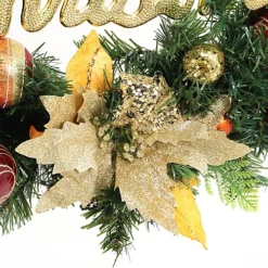 Livingandhome Artificial Poinsettia Christmas Balls Wreath With 5m LED Light String 60 Cm -Deals Christmas Decor Store livingandhome artificial poinsettia christmas balls wreath with 5m led light string 60 cm0735940286527 04c MP